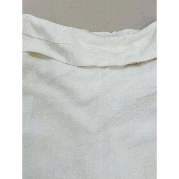 BP White Fold Top Strapless Linen Blend Casual Style Mini Dress Womens Large - Picture 5 of 11